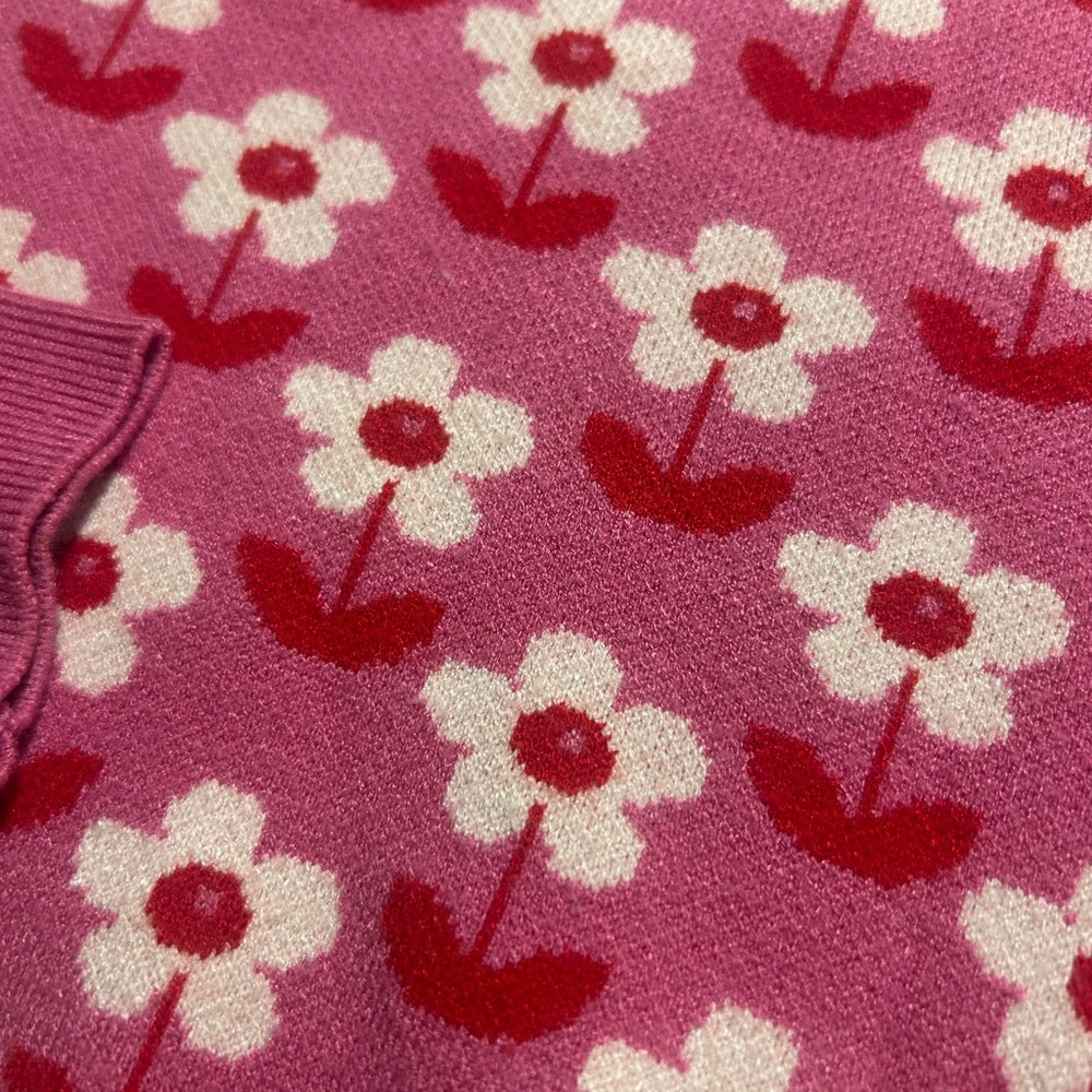 Pink Floral Sweater 3T - Picture 5 of 5